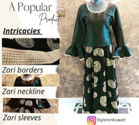 Plain top & Printed Full Flair skirt - Styleinn Boutique
